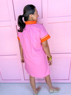 Jincy's Women's Boutique Spring Styles Pink and Orange Mini Dress