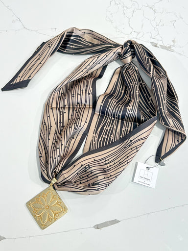 Hart Designs | Shadow Petal Square Floral Medallion Twilly Necklace