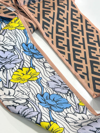 Hart Designs | Blossom Grid Floral Stamp Twilly Necklace