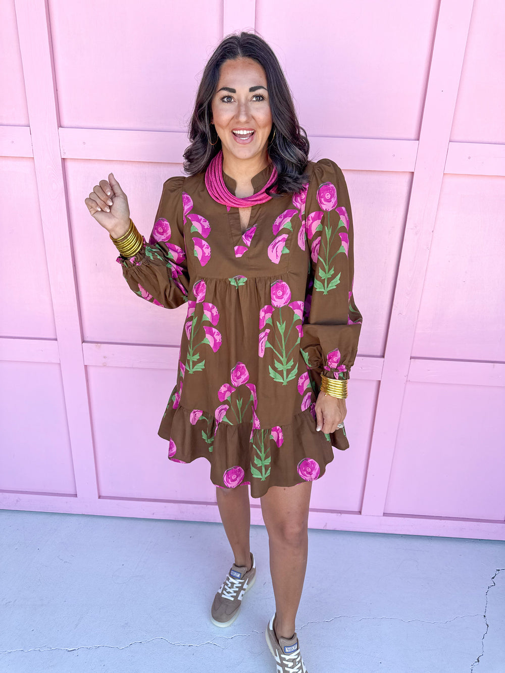 womens boutique mini dress tiered long sleeve vneck fall jincy's 