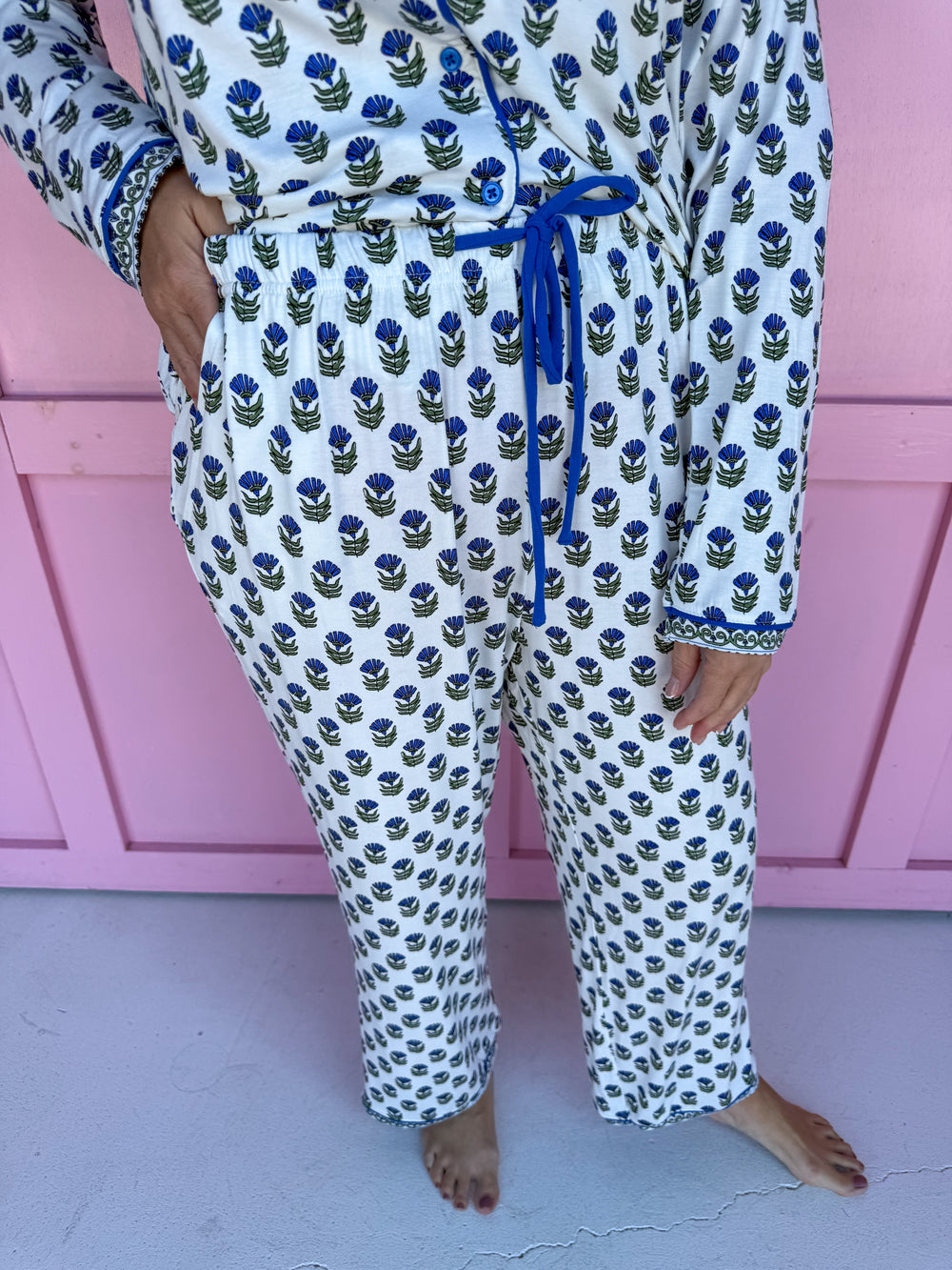 Mary Square | Charlotte L/S Pajama Set - Floral Foulard