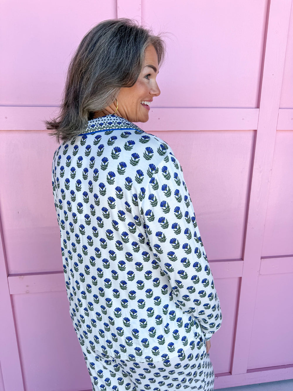 Mary Square | Charlotte L/S Pajama Set - Floral Foulard