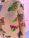 QUEEN OF SPARKLES Tan Multi Butterfly Knit Midi Dress womens boutique plus size jincy's 