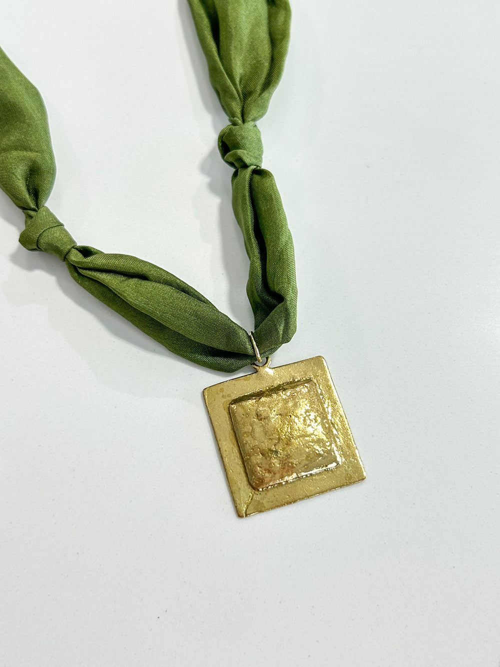 Hart Designs | Assorted Charm Army Green Scarf Necklace