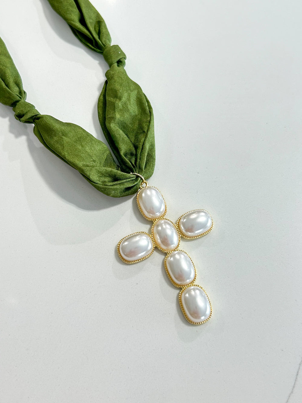 Hart Designs | Assorted Charm Army Green Scarf Necklace