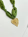 Hart Designs | Assorted Charm Army Green Scarf Necklace