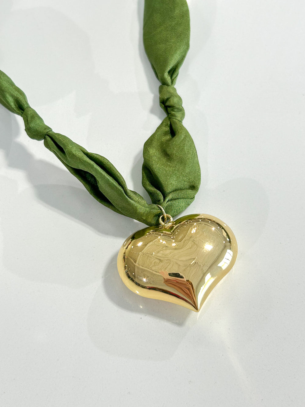 Hart Designs | Assorted Charm Army Green Scarf Necklace