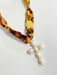 Hart Designs | Autumn Leopard Pearl Cross Scarf Necklace