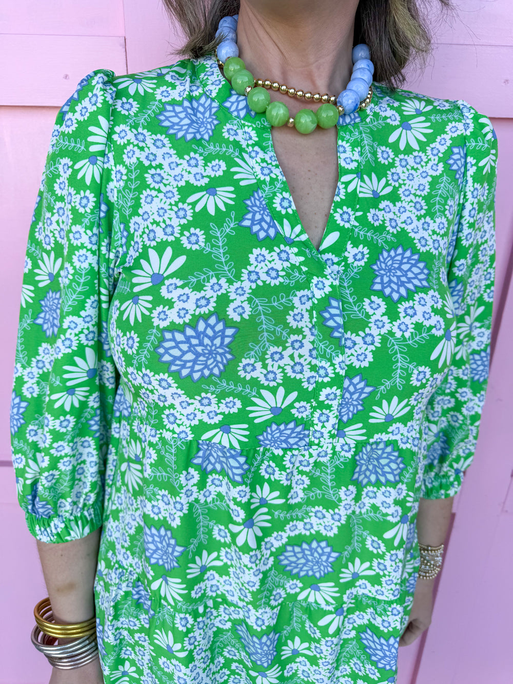 Mary Square | Cameron Dress - Daisy Chain Green