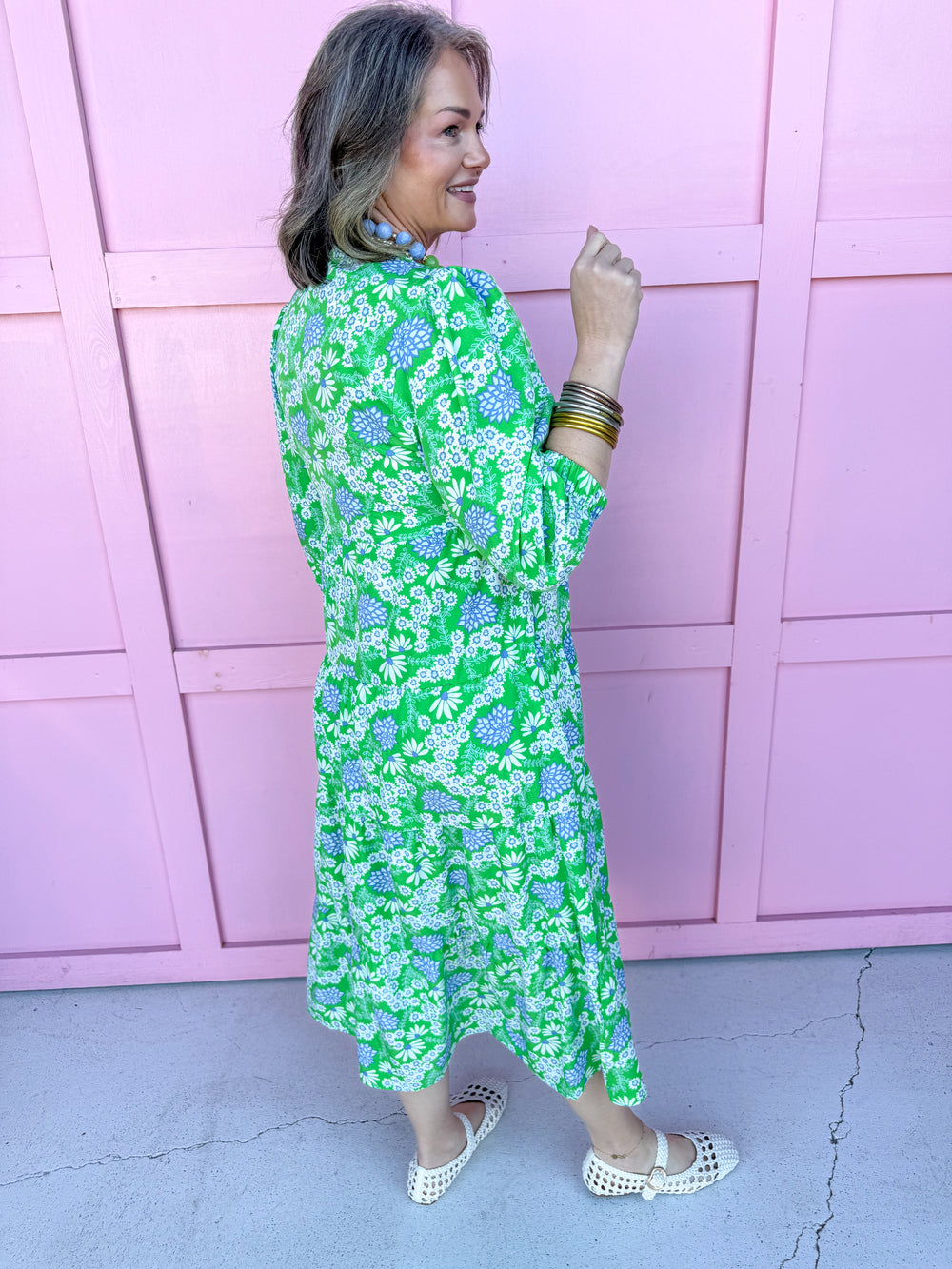 Mary Square | Cameron Dress - Daisy Chain Green