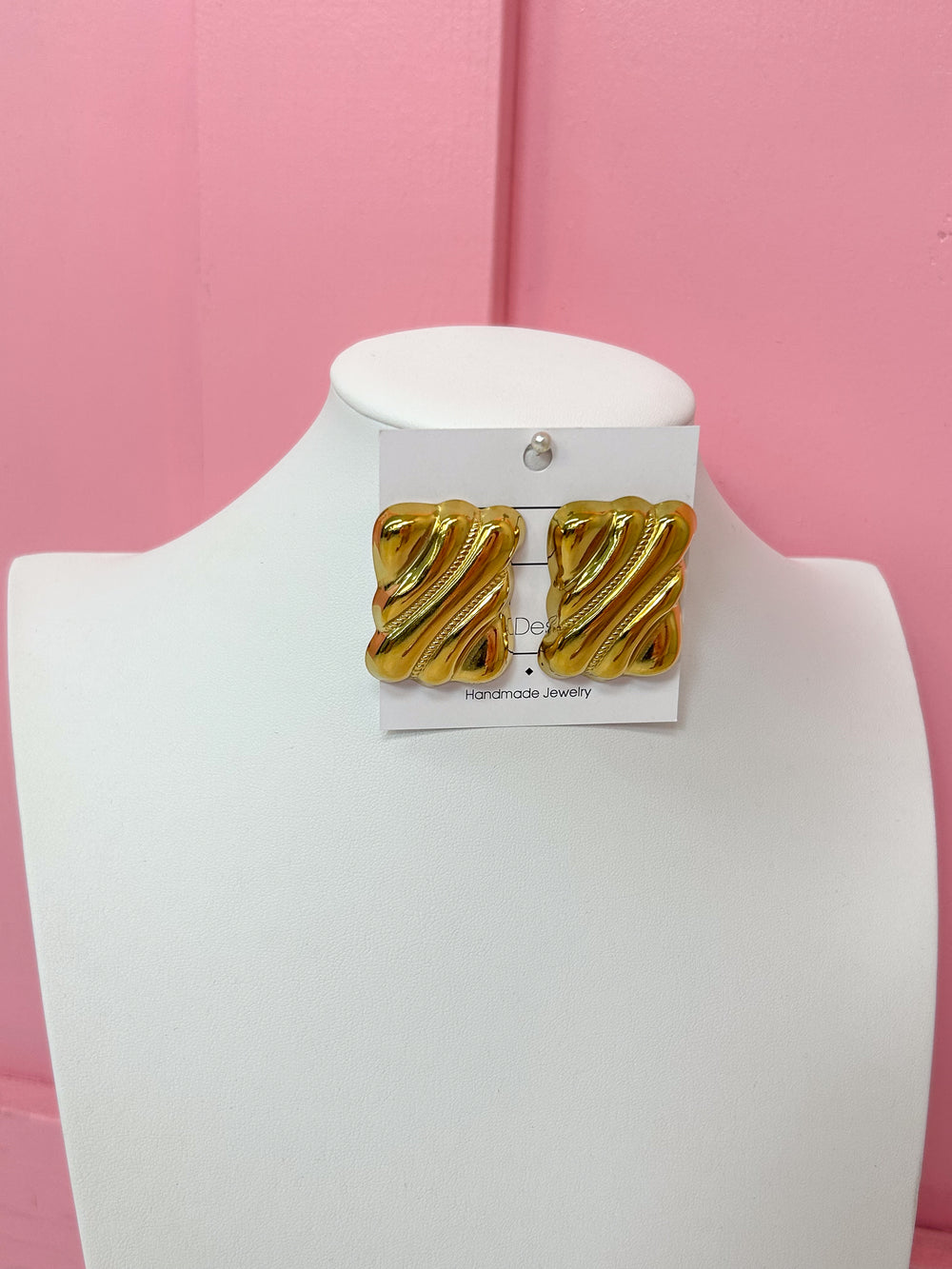 Hart Designs | Gold Geometric Block Earrings