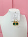 Hart Designs | Gold Trimmed Emerald Earrings