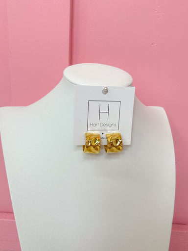 Hart Designs | Gold Hammered Hoops