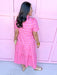 Jincy's Women's Boutique Mary Square Ivy Dress Rosette Charm Pink Plus Size