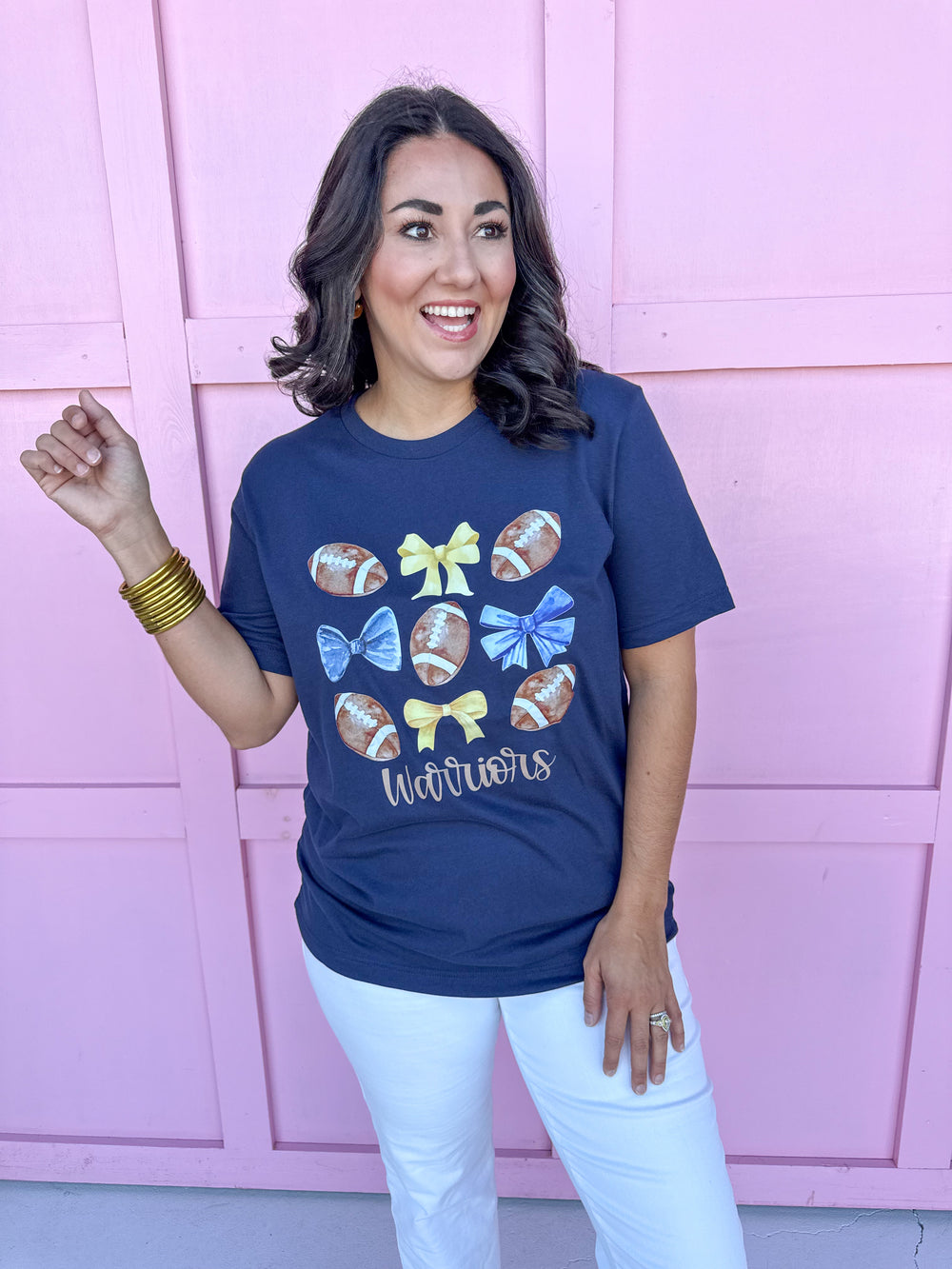 Gameday Bow Tee - Warriors