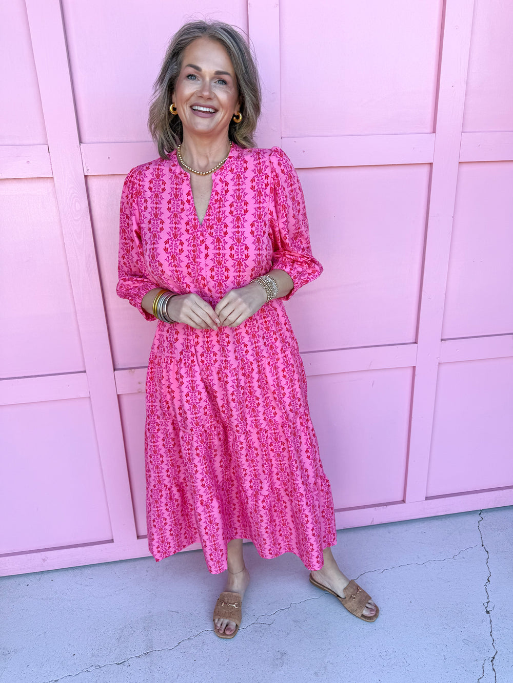 Mary Square | Cameron Dress - Heirloom Vine Pink