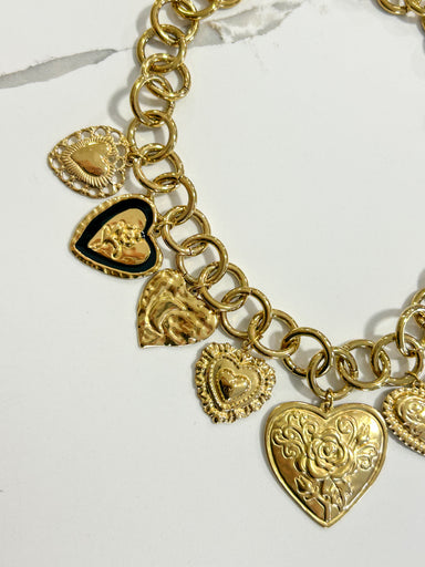 Hart Designs | Assorted Heart Pendant Linked Chain Necklace