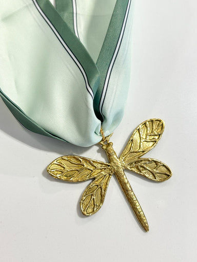 Hart Designs | Green Two-Tone Dragonfly Twilly Necklace 