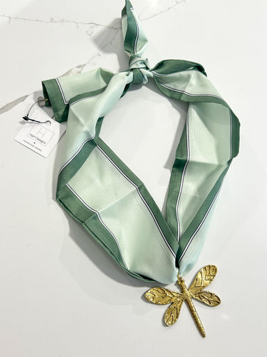 Hart Designs | Green Two-Tone Dragonfly Twilly Necklace 