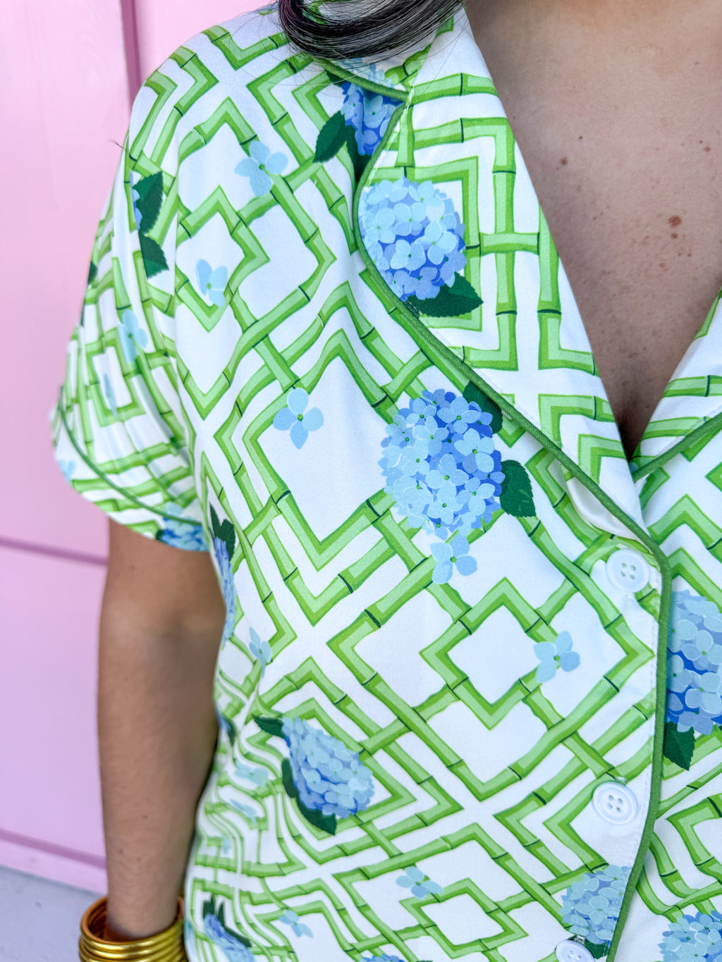 Hannah Pajama Set - Hydrangea Bamboo