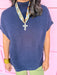 womens boutique navy mock neck tunic length oversized jincy's