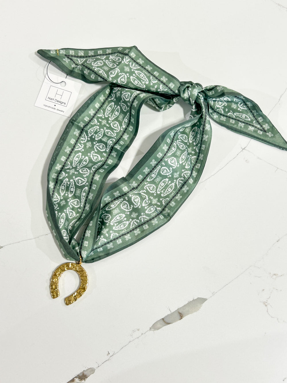 Hart Designs | Bandana Horseshoe Twilly Necklace 