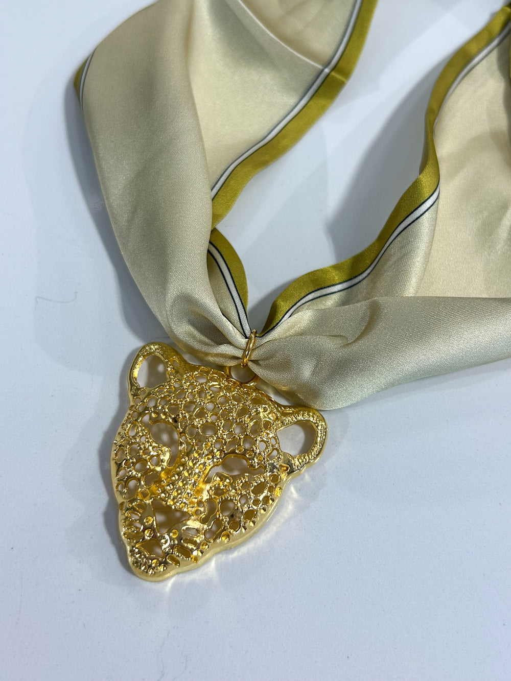 Hart Designs | Two-Tone Green Cheetah Head Twilly Necklace