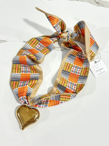 Hart Designs | Autumn Plaid Bubble Heart Twilly Necklaces