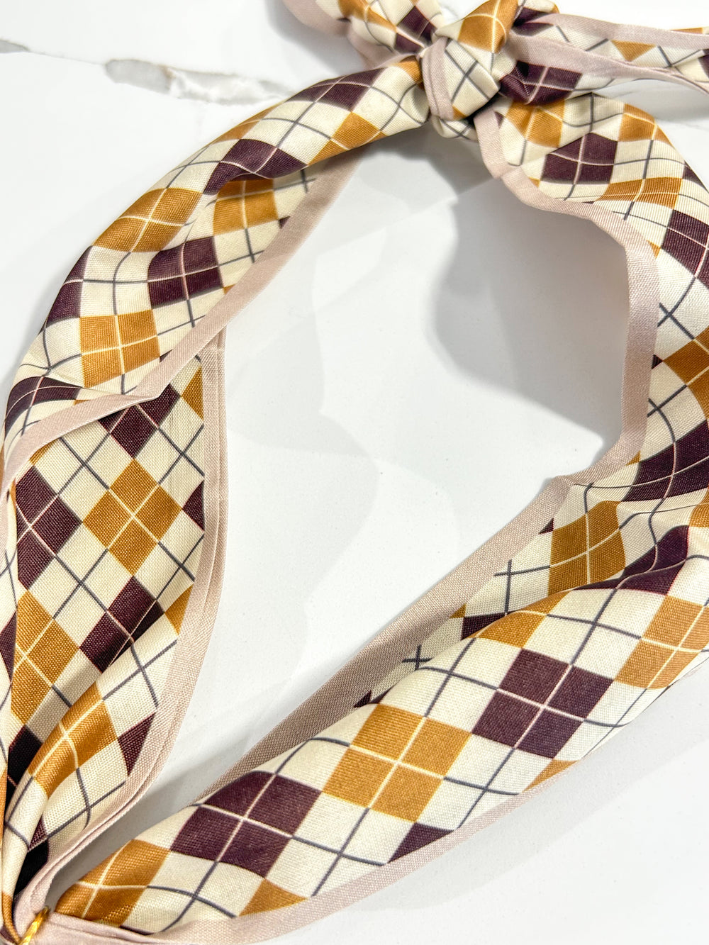 Hart Designs | Autumn Checkered Bubble Heart Twilly Necklaces