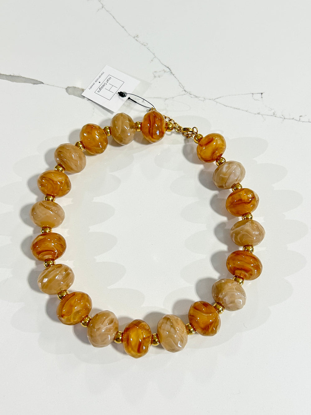 Hart Designs | Brown Marble Bead Necklace 