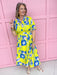 Jincy's Women's Boutique Spring Styles Yellow & Blue Floral Maxi Midi Dress
