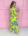 Jincy's Women's Boutique Spring Styles Yellow & Blue Floral Maxi Midi Dress