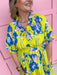 Jincy's Women's Boutique Spring Styles Yellow & Blue Floral Maxi Midi Dress