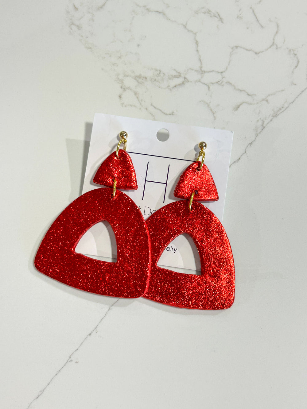 Hart Designs | Red Triangle Holiday Earrings