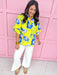 Jincy's Women's Boutique Spring Styles Yellow & Blue Floral Print Top