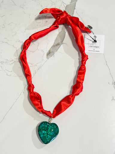 Hart Designs | Scarlet Stone Green Heart Twilly Necklace 