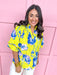 Jincy's Women's Boutique Spring Styles Yellow & Blue Floral Print Top