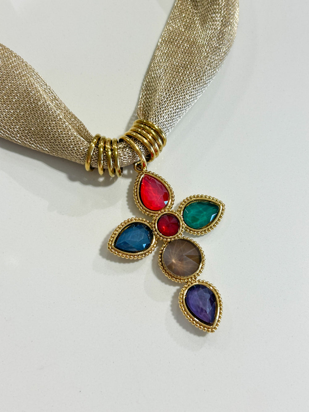 Hart Designs | Assorted Luxnet Oversized Jeweled Cross Scarf Necklaces