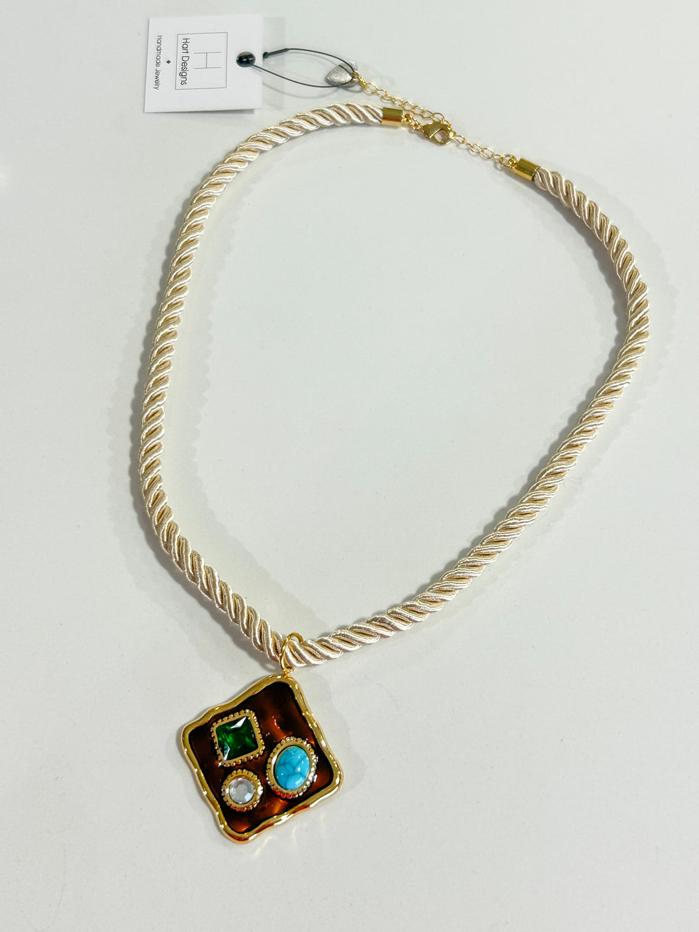 Hart Designs | Ivory Cord Jeweled Necklace