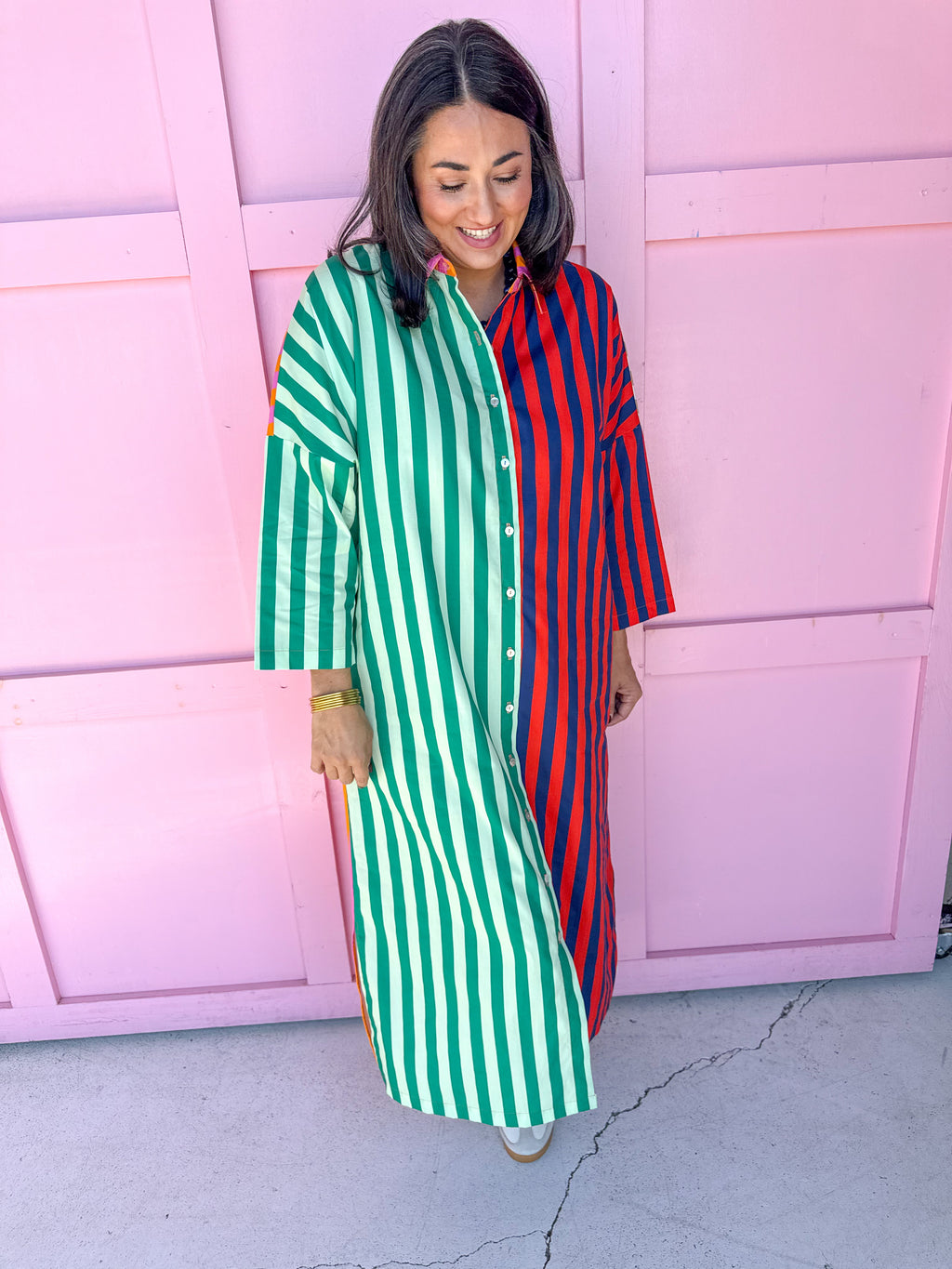 ADRIENNE | Regan Dress - Multi Stripe