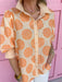 Jincy's Women's Boutique Spring Styles Orange Pinstripe Floral Print Top