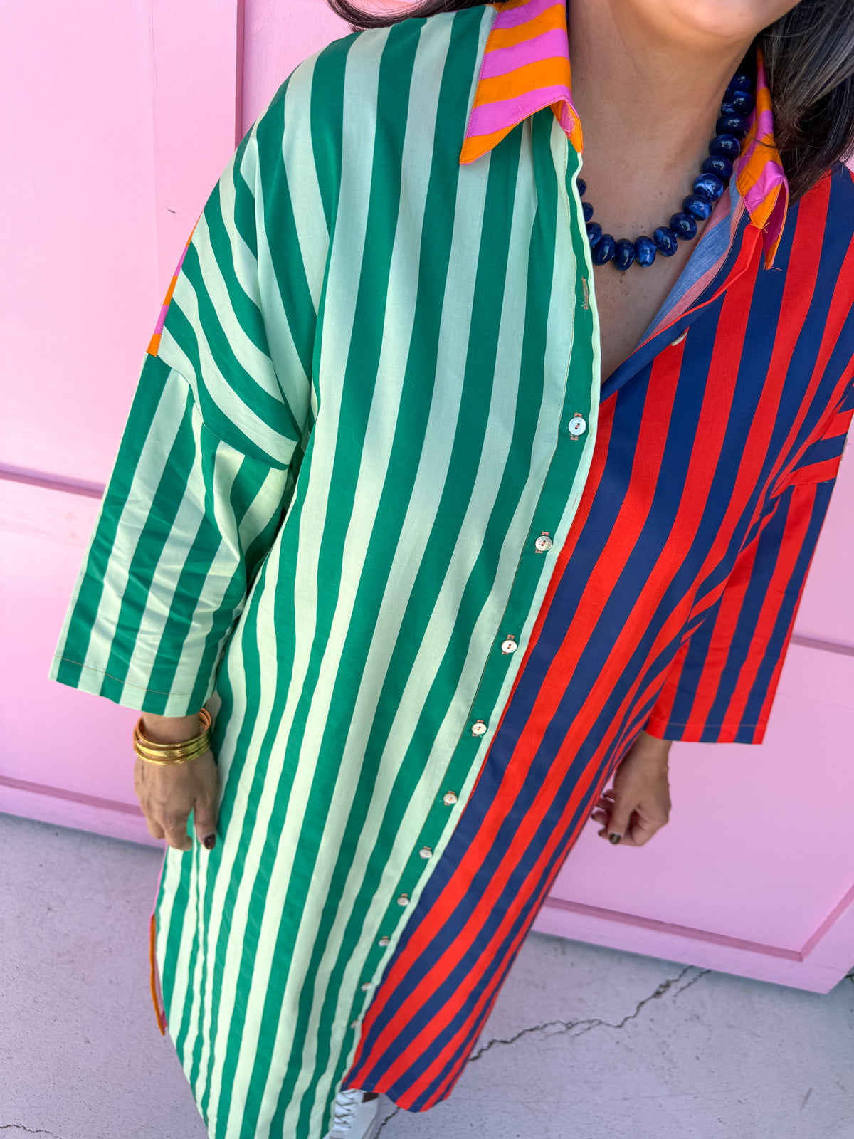 ADRIENNE | Regan Dress - Multi Stripe
