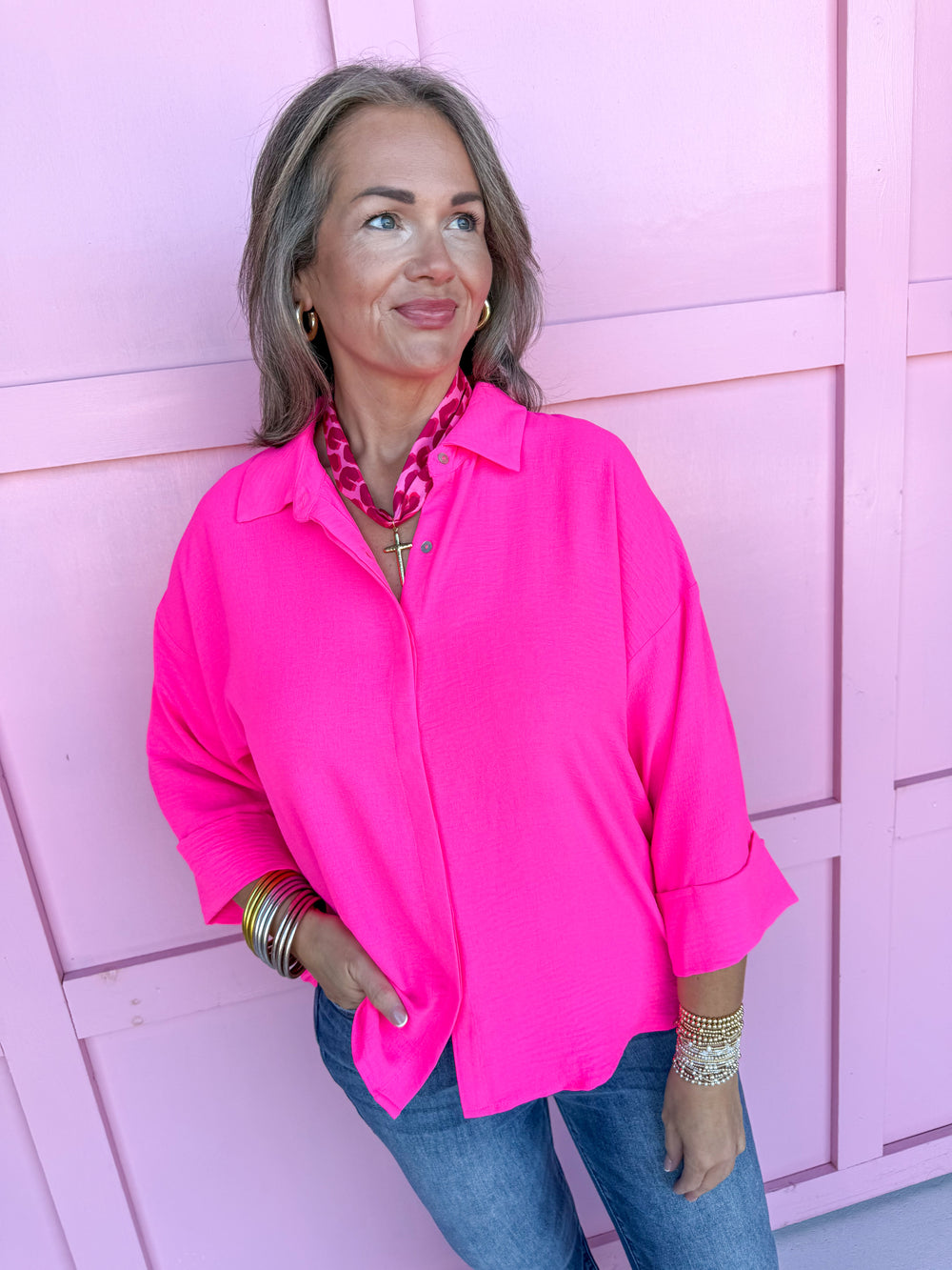 Jincy's Women's Boutique hot pink basic top