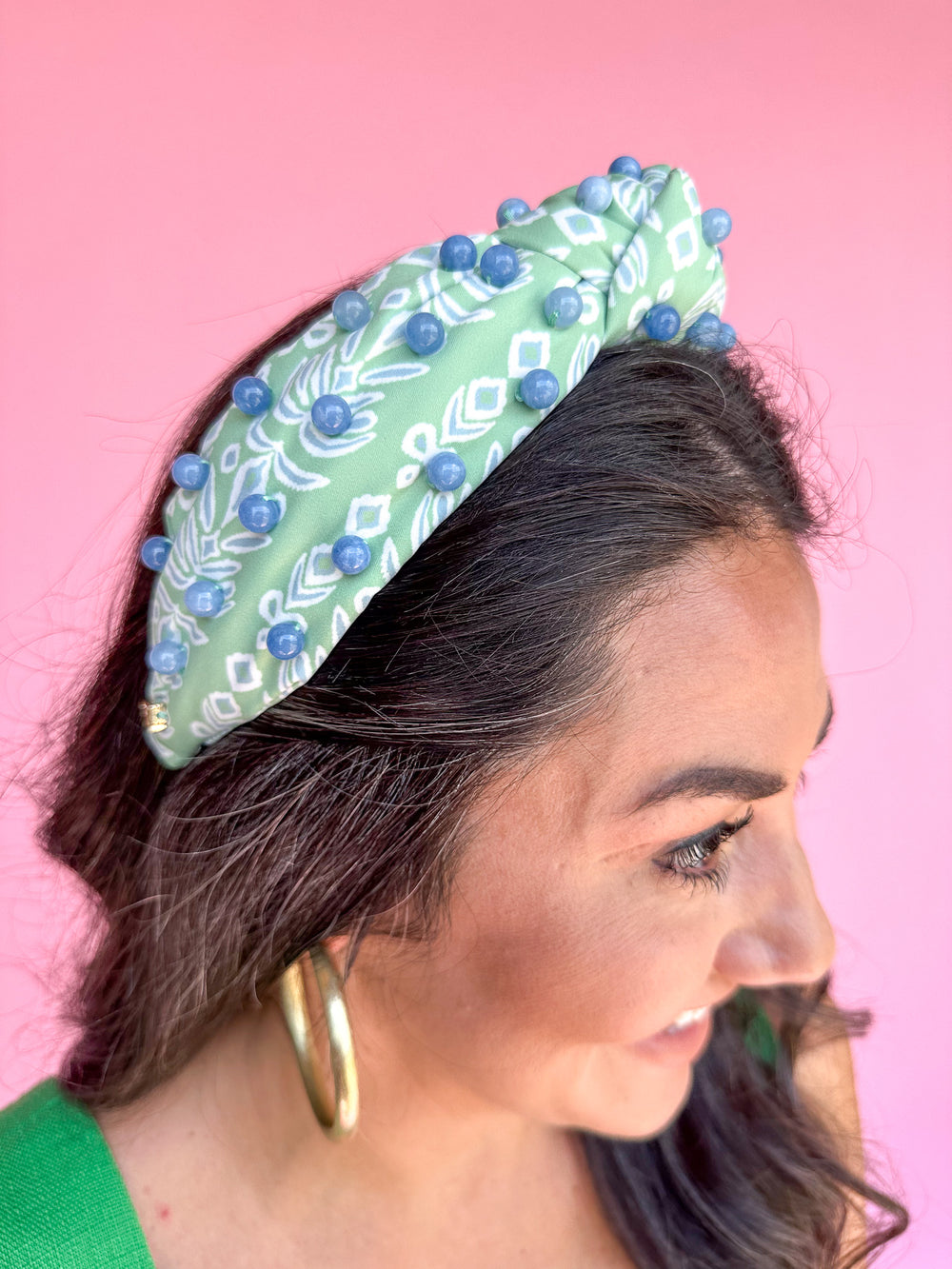 Brianna Cannon | Spa Green And Blue Palm Headband