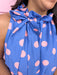 Jincy's Women's Boutique Spring Styles Blue Pink Polka Dot Maxi Midi Dress