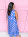Jincy's Women's Boutique Spring Styles Blue Pink Polka Dot Maxi Midi Dress