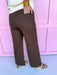 Jincy's Women's Boutique brown wide leg jeans with crochet detail