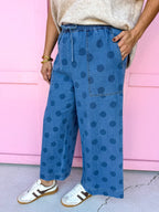 JINCY'S | CROP - Polka Dot Pants - Light Wash