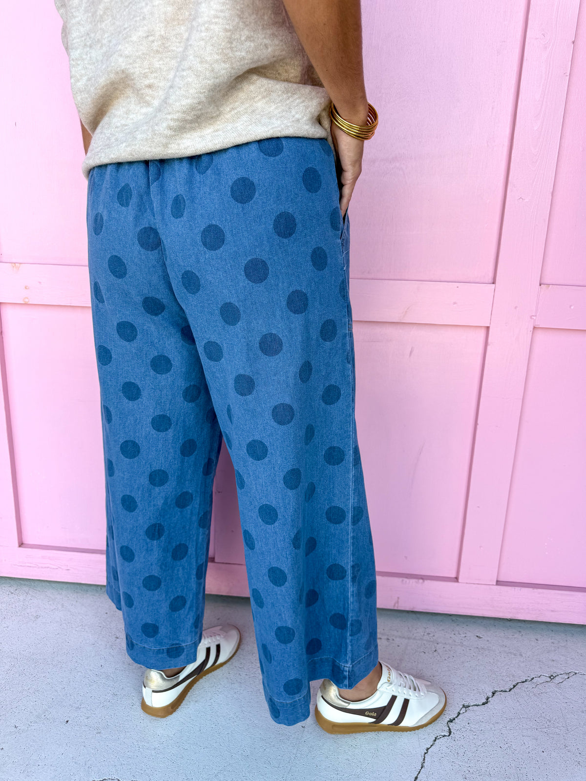 JINCY'S | CROP - Polka Dot Pants - Light Wash