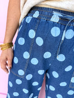 JINCY'S | CROP - Polka Dot Pants - Medium Wash